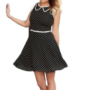 LAUREN CONRAD Black & White Polka Dot Tea Dress